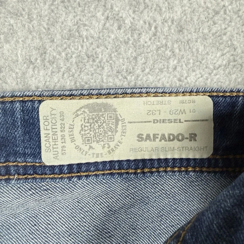 Diesel Safado-R Jeans Men 29x32 Blue Slim Straight Stretch‎ Medium Wash RC79I